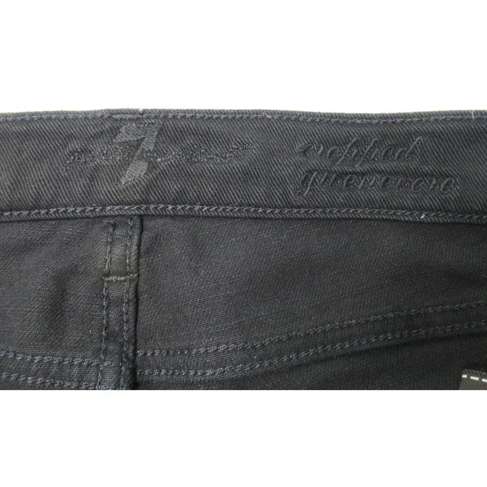 7 For All Mankind Skinny Jeans Cropped Gwenevere Black Wash Women Size 28 - Picture 5 of 8